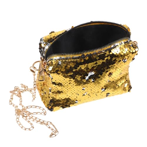 Garneck Glitzernde Damen Umhängetasche Klein mit Kette Pailletten Schultertasche für Party Strand und Alltag Modische Mini Crossbody Bag Gold Vielseitige Kleine Umhängetasche für Frauen von Garneck