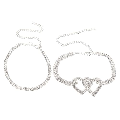 Garneck Glitzernde Fußkette Strass für Damen Herz Anklet Stilvolles Fußschmuck für Strand Partys und Alltag Hautfreundlich Langlebig und Elegant von Garneck