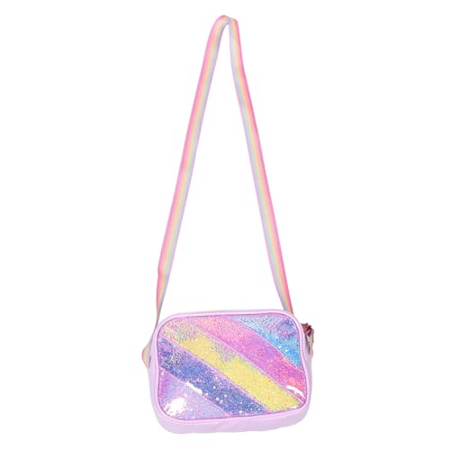 Garneck Glitzernde mit Sternenmotiv Verstellbarem Riemen und Bunten Regenbogenakzenten Niedliche Pailletten-Messenger-Bag für Mädchen zum Schulalltag und Reisen von Garneck