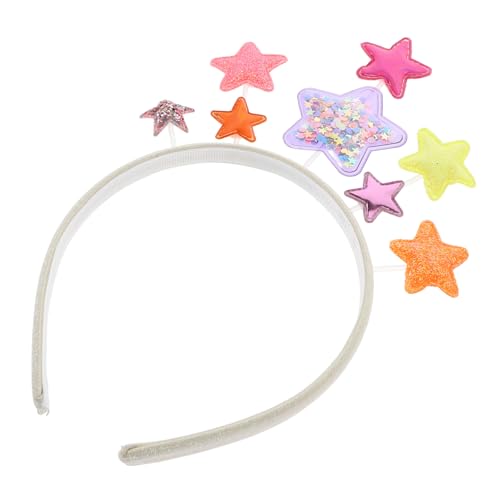 Garneck Glitzernder Stern Haarreif Damen Leichter Haarschmuck für Party und Geburtstag Elegantes Stirnband mit Weißem Fünfzackigem Stern Komfortabel und Dekorativ für Frauen und Mädchen von Garneck