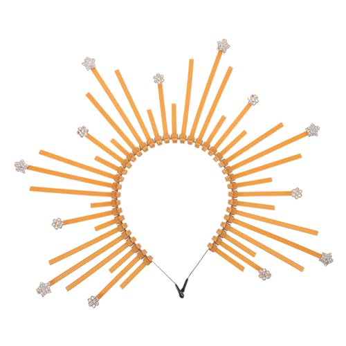 Garneck Göttinnen Haarreif mit Vintage Design Spitz Zulaufende Sonnenstrahlen Kopfschmuck für Damen Cosplay Stirnband Bequemer Formbeständiger Kopfschmuck für Theater und Kostümpartys von Garneck