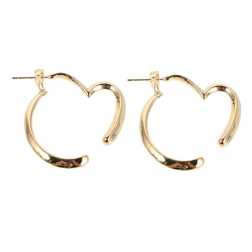 Garneck Herzförmige Creolen Aus Gold Unregelmäßige Tropfenohrringe Als Ohrhänger Für Frauen Große Creolen Mit Herzmotiv Für Alltag Und Gesellschaftliche Anlässe von Garneck