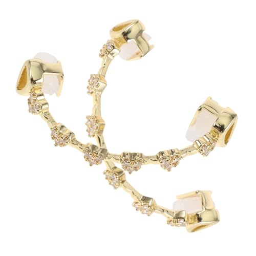 Garneck Grillzähne Aus Vergoldetem Mit Strasssteinen Mundgrills Im Hip-hop-stil Für Damen Und Fotoshootings Zahnkostüm Als Accessoire von Garneck