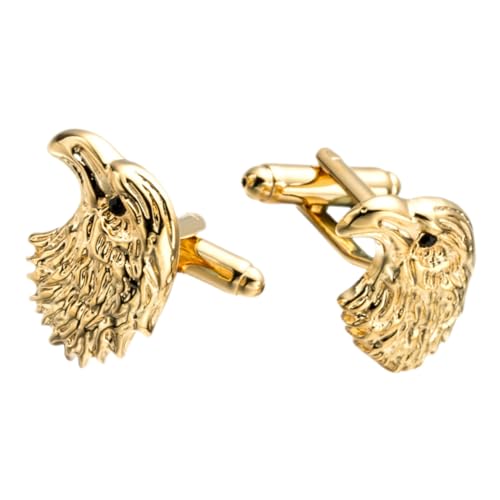 Garneck Goldene Eagle Manschettenknöpfe aus Robustem Metall Stilvolle Herren Cufflinks für Smoking und Hemd Tierisches Design Langlebig und Elegant für Geschäft und Festliche Anlässe von Garneck