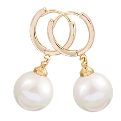 Garneck Goldene Perlen creolen Leichte Tropfen ohrringe aus Legierung mit Sicherem Haken Hautfreundlich und Modisch für Damen Teenager Geschenkidee zu Jubiläum und Valentinstag von Garneck