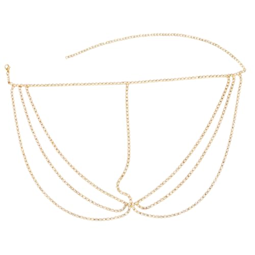 Garneck Goldenes Mehrlagiges Strass Stirnband Damen Elegantes Leichtes Haar Schmuck Accessoire für Hochzeit Party Cosplay und Festliche Anlässe Modisches für Frauen von Garneck