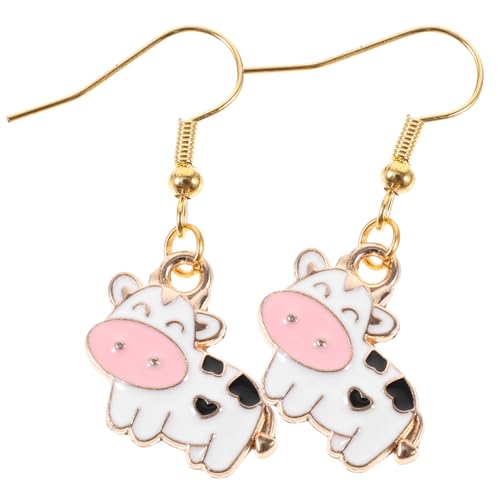 Garneck Goldfarbene Kuh Ohrringe Cartoon Design Sicherer Legierung Leichte Baumelnde Tier Accessoires für Mädchen und Damen Modischer Party Schmuck Geschenkidee für Geburtstag und Alltag von Garneck