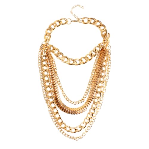 Garneck Goldfarbenes Layered Punk Fußkettchen mit Quasten Damen Knöchelschmuck Modisch Vielseitig Kombinierbar Elegant Schmuck für Frauen Geschenkidee von Garneck