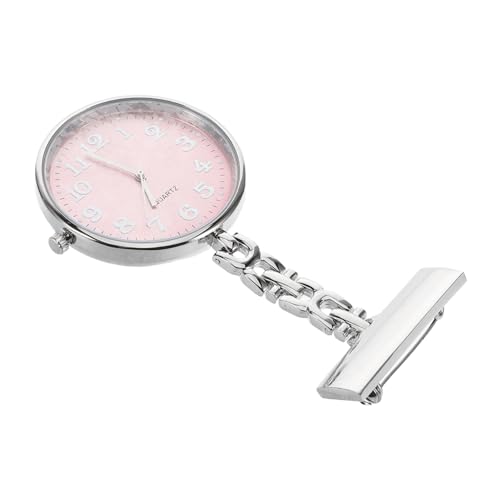 Garneck Große Dial Krankenschwesteruhr Tragbare Fob Uhr für Pflegekräfte Langlebig Leicht Lesbar und Stilvolles Design für Pflege und Medizinstudenten Rosa von Garneck