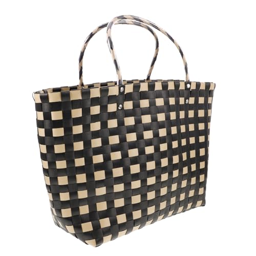 Garneck Große Handgewebte Strohtasche Damen Tote Bag mit Hoher Kapazität Stilvolle Handgemachte Einkaufskorb Tasche für Strand Markt und Alltag Leichte und Robuste Schultertasche von Garneck