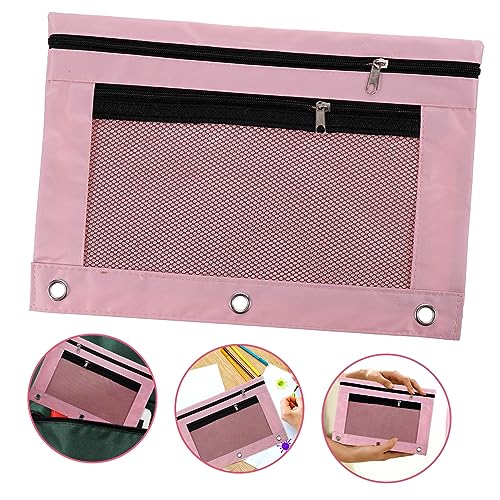 Garneck Große Kapazität Federmäppchen mit Reißverschluss Ringbuch Tasche Durchsichtiges Mesh Fenster Doppelte Fächer Leichter und Verschleißfester Stiftebeutel für Schule und Büro von Garneck