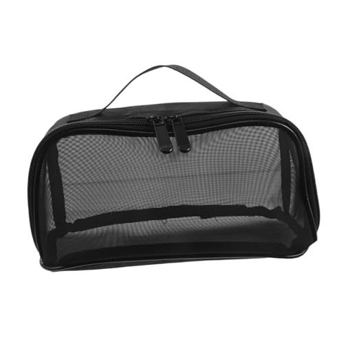 Garneck Große Kapazität Kosmetiktasche Netzstoff Tragbare Toilettentasche für Frauen Schwarze Organizer für Reisen und Alltag von Garneck