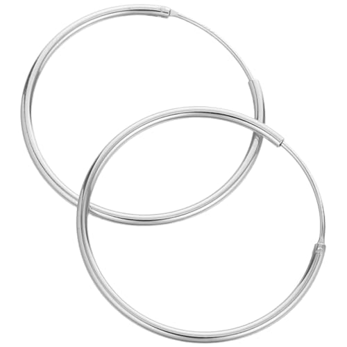 Garneck Große Silber Creolen Ohrringe Damen Vintage Runde Hoop Earrings Komfortabel Für Alltag Und Festliche Anlässe Eleganter Ohrschmuck von Garneck