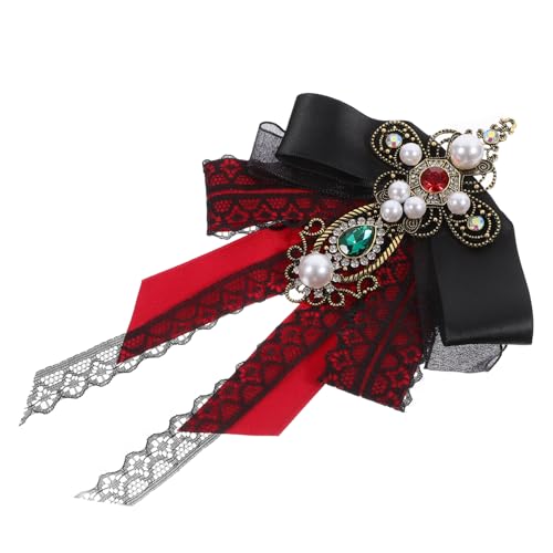 Garneck Große Spitzenbrosche Damen Barock Stil Fliege Anstecknadel Leichtes Material für Blusen und Kleider Kleidung Zubehör für Besondere Anlässe von Garneck