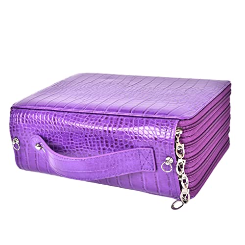 Garneck Federmäppchen Mit Großem Fassungsvermögen Aufbewahrungstasche Für Stifte Tasche Für Zeichenstifte Großer Bleistift-Organizer Reißverschluss Student Veranstalter Violett Polyester von Garneck