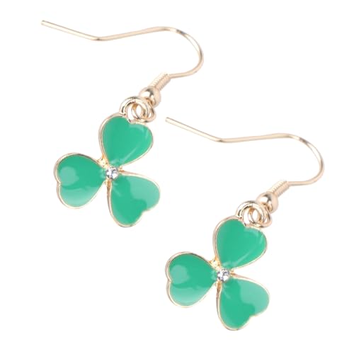 Garneck Grüne Shamrock Ohrringe Damen Ohrstecker Kleiner Schmuck Leicht Elegant Für Alltag und Festliche Anlässe von Garneck