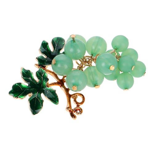 Garneck Grüne Trauben Brosche Pin Damen Kreativ Schmuck mit Strass Fruchtmotiv für Pullover Schal Rucksack Xmas Accessoire von Garneck