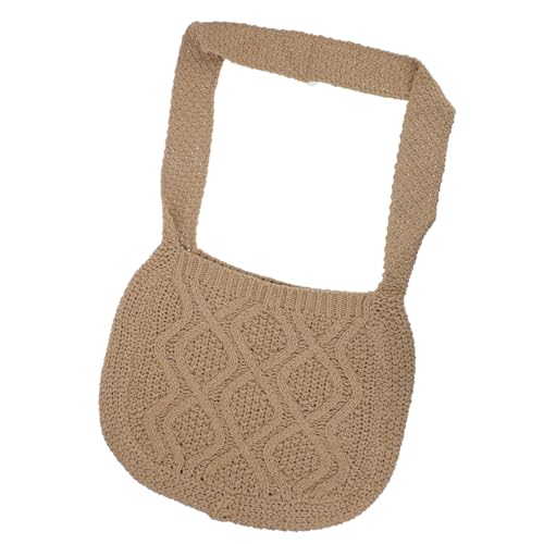 Garneck Häkel Umhängetasche Vintage Crossbody Bag Khaki für Damen Vielseitig Einsetzbar für Arbeit Shopping Reisen und Freizeit von Garneck