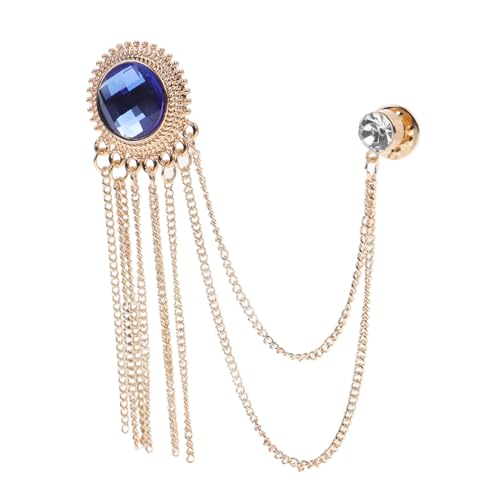 Garneck Hängende Ketten Brosche für Herren Vintage Anstecknadel mit Quasten Eleganter Anstecker für Anzüge und Freizeit Dekorativer Schmuck für Besondere Anlässe und Alltag von Garneck