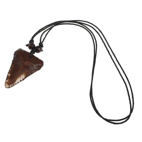 Garneck Haifischzahn Halskette für Herren Strandhalskette Strapazierfähigem Material Individueller Halsschmuck Retro Halskette für Männer und Jungen von Garneck