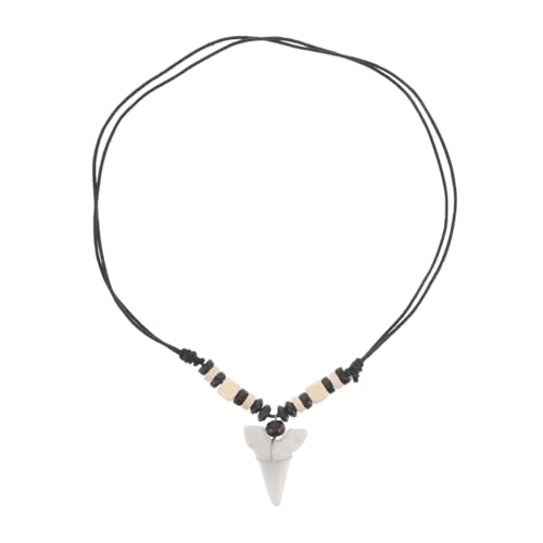 Garneck Haifischzahn-halskette Mit Haifischzahn-anhänger Surfer-halskette Aus Kork Und Verstellbare Kette Für Männer Und Frauen Strand-accessoire Mit Haifischzahn-anhänger von Garneck