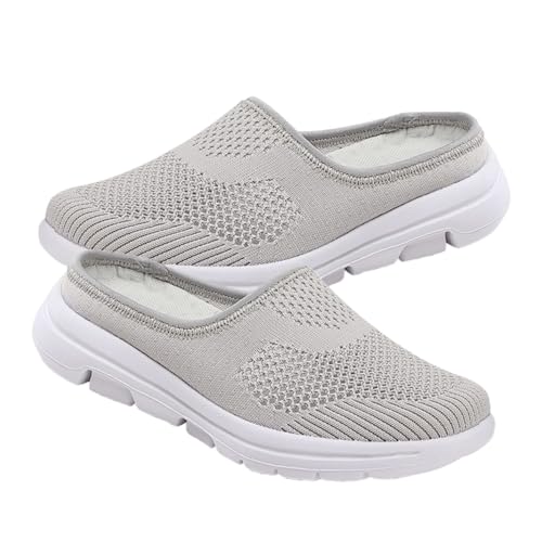 Garneck Half Slippers Damen Sommer Mesh Schuhe Atmungsaktiv Dünne Sohle Bequeme Leichte Slipper für Alltag und Reisen von Garneck