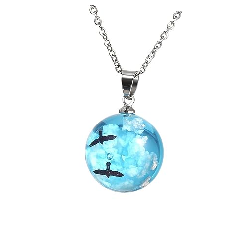 Garneck Halskette mit Vogel und Wolkenmuster Silberne Kurze Einfache Dekorative Metallkette für Frauen Kreative Minimalistische Schmucklösung für von Garneck