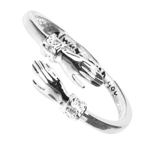 Garneck Verstellbarer Umarmungsring für Damen Langlebiger Legierung Offener Bandring Verlobungsgeschenk für Paare Modeschmuck für Frauen für Valentinstag und Besondere Anlässe von Garneck