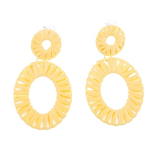 Garneck Handgefertigte Boho Raffia Ohrhänger Damen Drop Dangle Statement Schmuck Sommer Beach Festival Party Accessoire Leicht und von Garneck