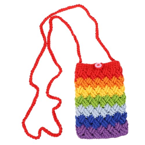 Garneck Handgefertigte Handgestrickte Crossbody handytasche mit Wollmaterial Modische Umhängetasche mit Einzel schulterriemen Praktische Kleine Tasche für Smartphone und Alltag Geeignet von Garneck