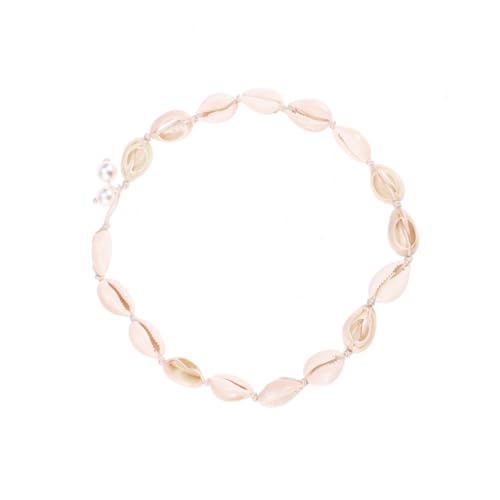 Garneck Handgefertigte Muschel Halskette Hawaii Stil Weißer Faden Damen Schmuck Natürliche Sommer Strand Accessoire von Garneck