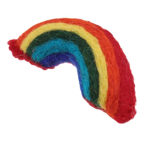 Garneck Deko Regenbogen Brosche Handgefertigt Dekorative Brustnadel Kreative Corsage Kleidungsschmuck Muster Breastpin Ornament Für Kleid Tasche Schal Kopftuch von Garneck