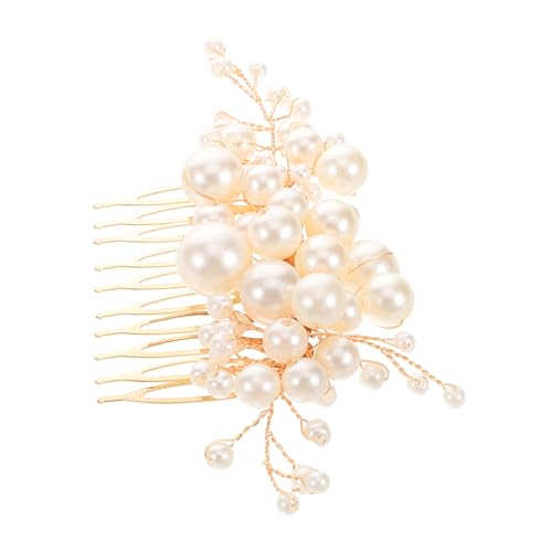 Garneck Handgefertigter Haarkamm mit Kunststoffperlen Eleganter Brautschmuck für Hochzeit Seitlicher Steckkamm Zeitloses Design Vielseitig Einsetzbar für Braut und Hochzeitsgäste von Garneck