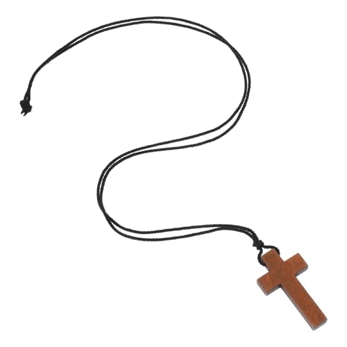 Garneck Holzkreuz Anhänger Halskette Mit Massivem Holz Kreuz Für Religiöse Gläubige Und Anlässe Holz Kreuzz Kette Für Männer Und Frauen von Garneck