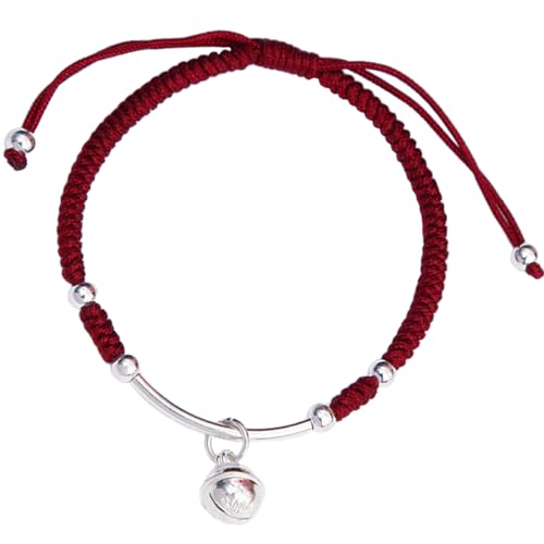 Garneck Handgewebtes Armband mit Vintage Glockenanhänger Rote Schnurarmband für Frauen Mädchen Freunde als zu Neujahr Geburtstag Weihnachten und Valentinstag Langlebig und von Garneck