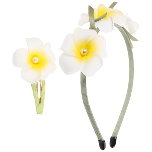 Garneck Hawaiianische Plumeria-blumen Haarspangen Mit Stirnband Strandparty Accessoires Für Frauen Urlaub Am Meer Und Sommerfotos von Garneck