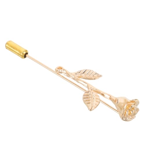 Garneck Herren Brosche Goldfarbene Anstecknadel mit Blumen Form Vintage Reversnadel aus Zinklegierung Einstecknadel für Hemdkragen Krawattenhalter Modisches Accessoire für Anzug und Hemd von Garneck