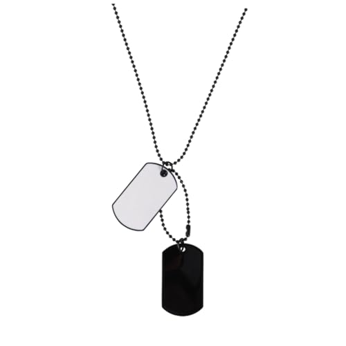 Garneck Herren Halskette Sweater Chain Doppeltes Militärisches Dog Tag Anhänger Langer Alloy Schmuck für Männer und Jungen von Garneck