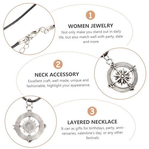 Garneck Herren Halskette mit Kompass Anhänger Modische Halskette aus Hochwertiger Legierung Verstellbare Stilvolles Geschenk zum Vatertag Geeignet für Alltag und Besondere Anlässe von Garneck