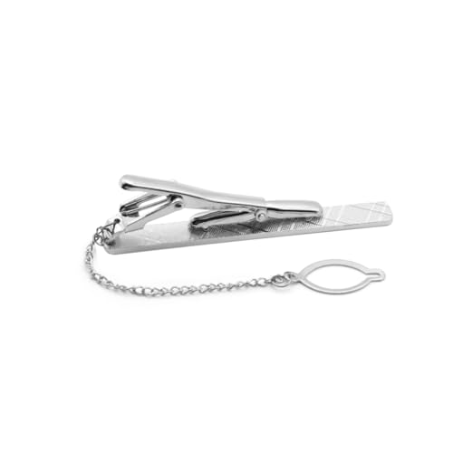 Garneck Herren Krawattenklammer aus Metall Schmaler Business Tie Clip Glänzende Silberne Krawattennadel Schlichtes Design für Anzug und Formelle Anlässe Stabiler Krawattenhalter für von Garneck