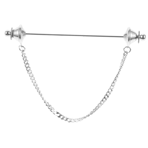 Garneck Herren Krawattennadel mit Kette Eleganter Anstecker für Hemdkragen Multifunktionale Brosche Metall Modisches Accessoire für Anlässe von Garneck