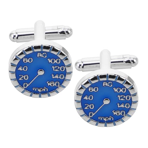 Garneck Manschettenknöpfe Für Herren Aus Metall Mit Automotiv-tachometer-design Blauer Farbgebung Für Hemden Geeignet Für Hochzeiten Geschäftskleidung Und Formelle Anlässe von Garneck