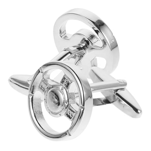 Garneck Herren Manschettenknöpfe Silber Lenkrad Design Business Tuxedo Buttons Französischer Stil Langlebig Vielseitig für Anzug Hemd Hochzeit Party von Garneck