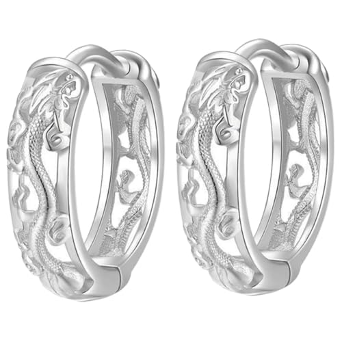 Garneck Herren Ohrringe Drachenmuster Creolen Retro Ethno Stil Leichtes Modisches Design Alltag Bühne Geeignet Trendiger Schmuck für Männer von Garneck