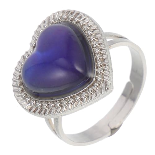 Garneck Herz Edelstein Stimmungsring Temperaturwechsel Unisex Emotion Ring Einstellbar und Langlebig für und Tägliche Outfits Hochwertiger Schmuck für von Garneck