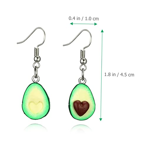 Garneck Herzförmige Avocado Ohrringe Damen Polymer Clay Leicht Langlebig Grün Obst Ohrschmuck für Teen Mädchen Tropfen Ohrhänger von Garneck