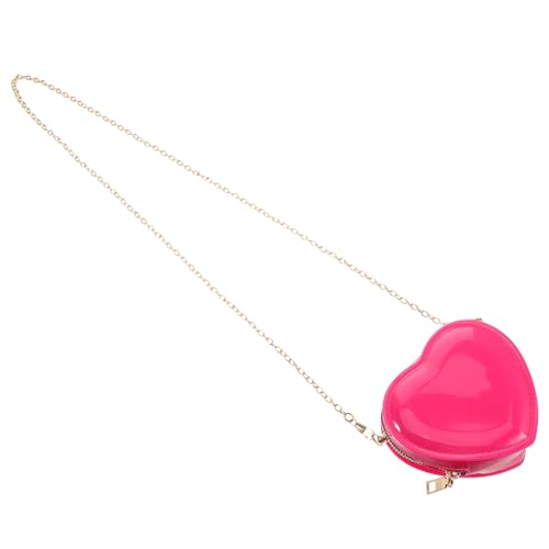 Garneck Herzförmige Mini Geldbörse PVC Kleine Handtasche mit Reißverschluss Damen Trendige Portemonnaie Lippenstift Tasche für Alltag Reise Party von Garneck