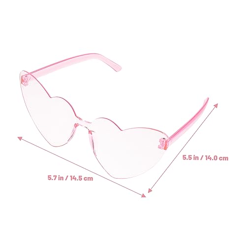 Garneck Herzförmige Transparente Candy Farbige Damen Sonnenbrille Leichter Unzerbrechlicher Rahmenloser Partybrillen Eyewear Sonnenbrille für Alltag und Events von Garneck