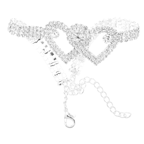 Garneck Herzförmiges Crystal Fußkettchen Verstellbare Strand Schmuckkette für Frauen Elegantes Design mit Strass für Sommer Outfits und Besondere Anlässe von Garneck