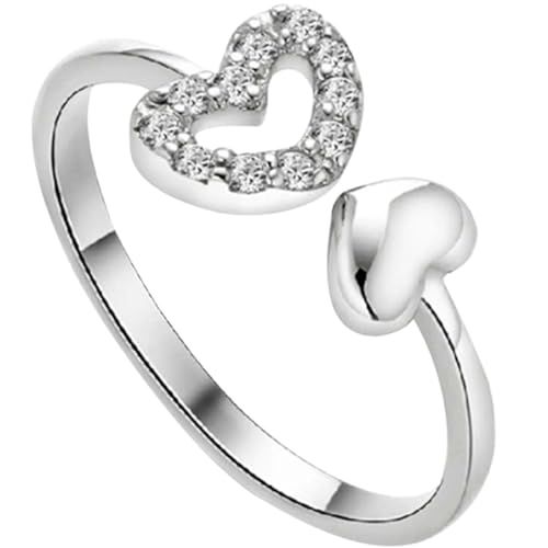 Garneck Herzring Für Damen Verstellbarer Öffnungsring Aus Elegantem Fingeraccessoire Passt Für Fingergrößen Tolles Für Weihnachten Abschluss Valentinstag Oder Geburtstag von Garneck